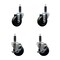 Service Caster 3.5'' Hard Rubber Wheel Swivel 1'' Expand Stem Caster Set 2 Brakes, 4PK SCC-EX20S3514-HRS-2-TLB-2-1 - alternate 1